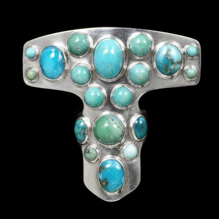 Saara Hopea turquoise and silver "wing" ring 